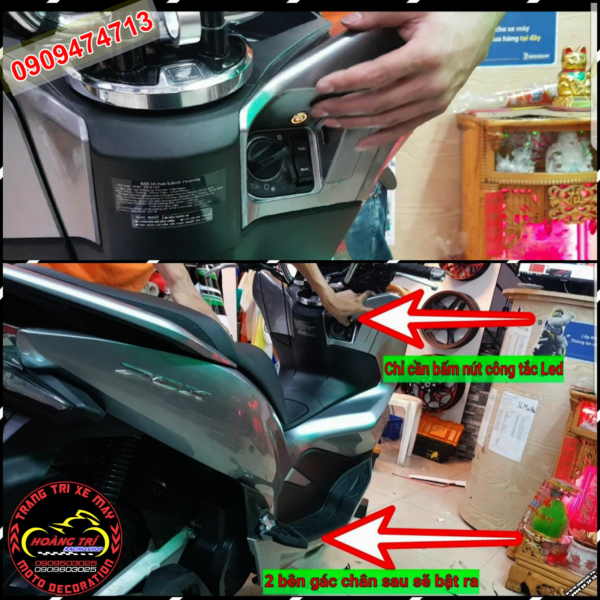 Độ bật gác chân sau PCX 2018